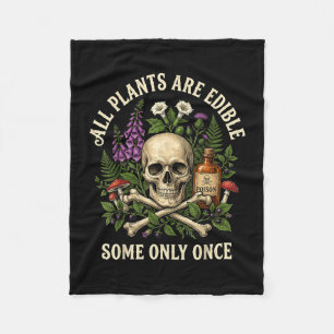 Plants are edible some only funny botany gardening fleece blanket