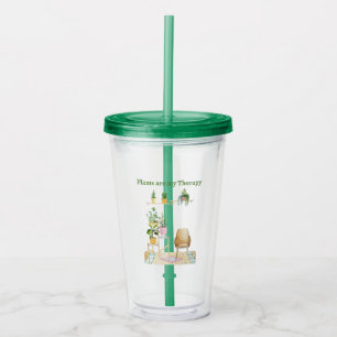 Plants are my therapy acrylic tumbler