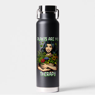 Plants are my Therapy   Funny Plant Addict Water Bottle