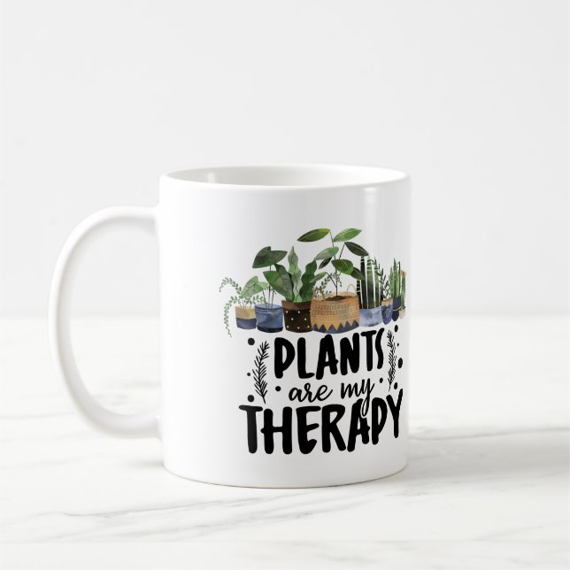 Plants are my Therapy Houseplants Coffee Mug (Left)