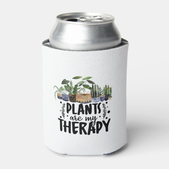 Plants are my Therapy Quote Plant Lovers Can Cooler (Can Front)