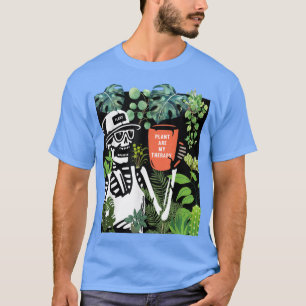 Plants Are My Therapy Skeleton Funny Plant Lover G T-Shirt