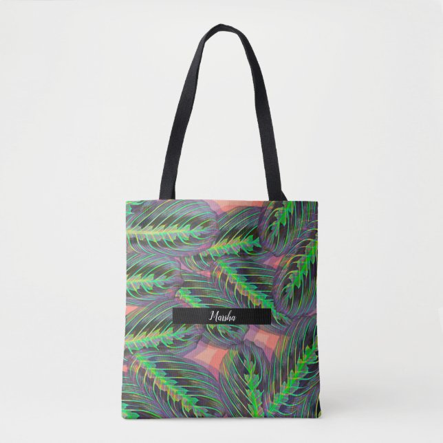 Plants Calathea Greenery Leaf Pattern Tote Bag (Front)