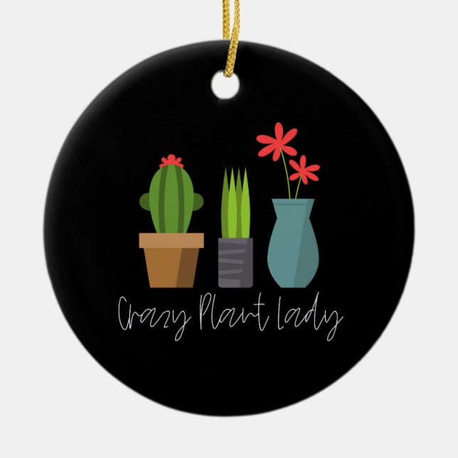 Plants - Crazy Plant Lady Ceramic Tree Decoration (Front)