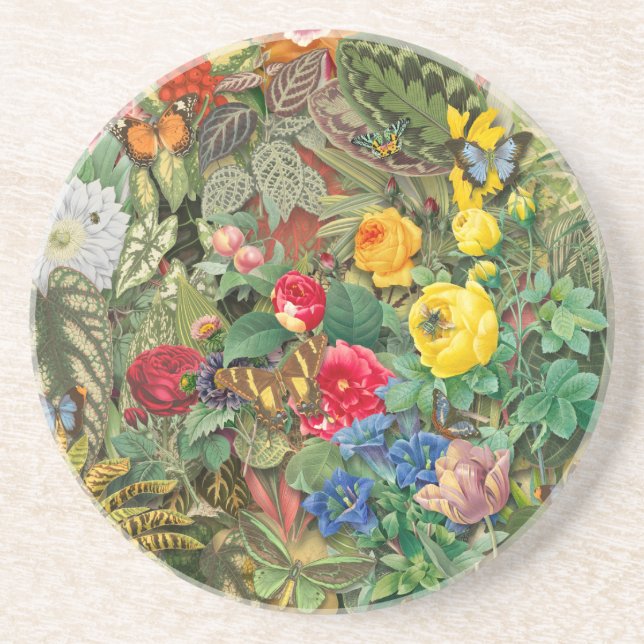 Plants & Flowers Sandstone Coaster (Front)