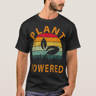 Plants Graphic Vegetarian Vegan Retro Plant Powere T-Shirt