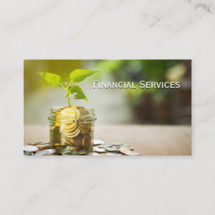 Plants Growing Jar of Change Business Card