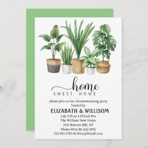 Plants Home Sweet Home Housewarming Party Invitation
