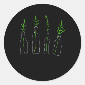 plants in bottles botany plant science botanic gif classic round sticker