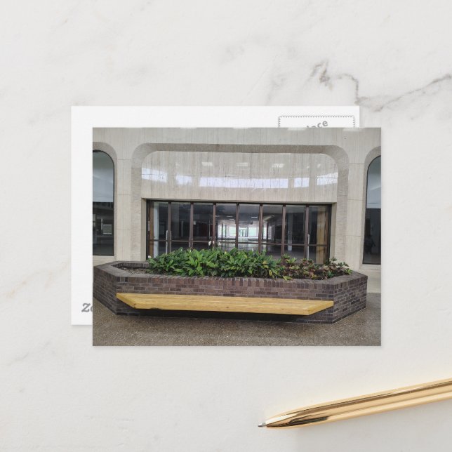 Plants in Liminal Space Nearly Abandoned Mall Postcard (Front/Back In Situ)