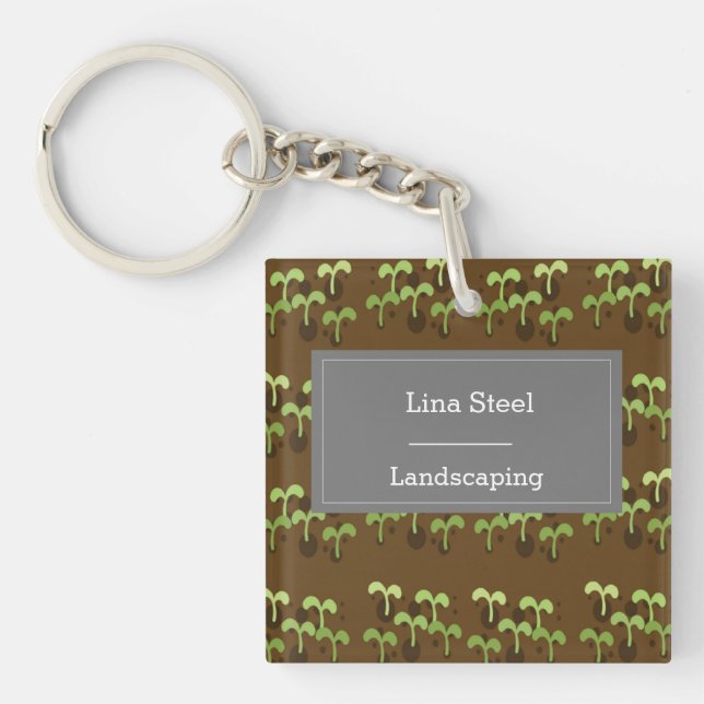 Plants in soil pattern  key ring (Front)