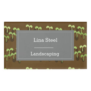 Plants in soil pattern name tag