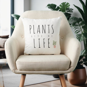 Plants Life trendy graphic and typography Cushion