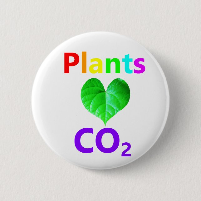 Plants Love CO2 6 Cm Round Badge (Front)