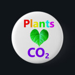 Plants Love CO2 6 Cm Round Badge<br><div class="desc">Plants Love CO2,  they thrive on CO2. Without CO2 there would be no plants,  without plants there would be no animals,  and without plants or animals there would be humans. So humans should love CO2</div>