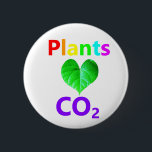 Plants Love CO2 6 Cm Round Badge<br><div class="desc">Plants Love CO2, they thrive on CO2. Without CO2 there would be no plants, without plants there would be no animals, and without plants or animals there would be humans. So humans should love CO2</div>