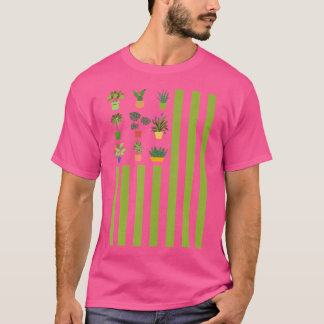 Plants Lover Us Flag July 4Th Gardener Gardening P T-Shirt