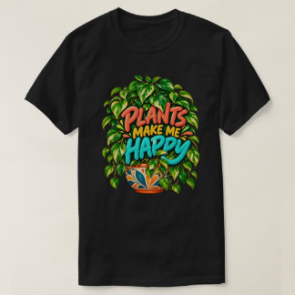 Plants Make Me Happy Colourful Variegated Botanica T-Shirt