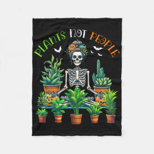 Plants Not People Costume Skeleton Yoga Funny Gard Fleece Blanket