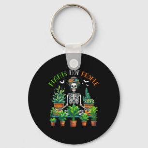 Plants Not People Costume Skeleton Yoga Funny Gard Key Ring