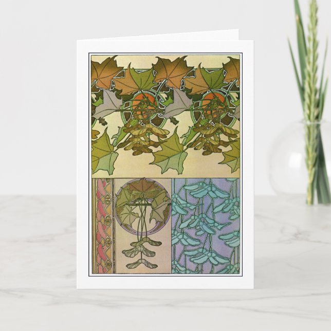 Plants of Art Nouveau Style, Mucha Card (Front)