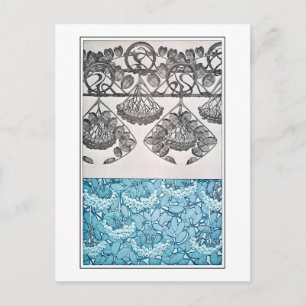 Plants of Art Nouveau Style, Mucha Postcard