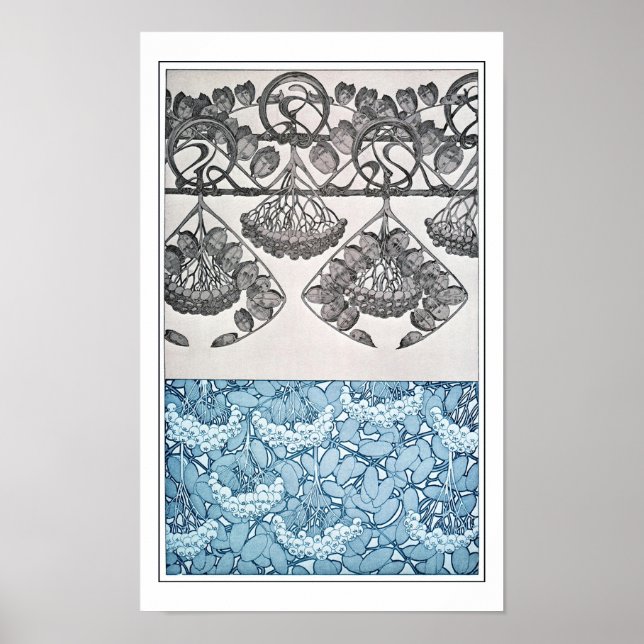Plants of Art Nouveau Style, Mucha Poster (Front)