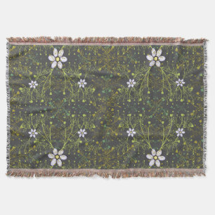 Plants pattern.10b DGrey BG Throw Blanket
