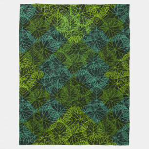 Plants pattern.11b Black BG Fleece Blanket