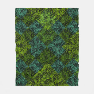 Plants pattern.11b Black BG Fleece Blanket