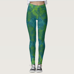 Plants pattern.11b Blue BG Leggings