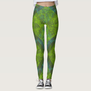Plants pattern.12c DGrey BG Leggings