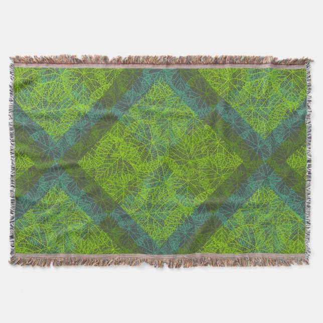 Plants pattern.12c DGrey BG Throw Blanket (Front)