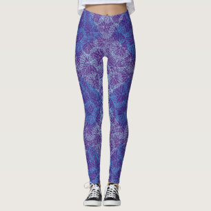 Plants Pattern 13b Purple BG Leggings