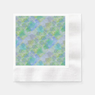 Plants pattern A02.b Leaves LBlue BG Napkin