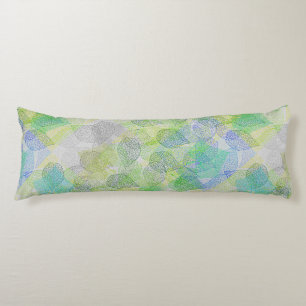 Plants pattern A02.b Leaves LGrey BG Body Cushion