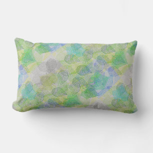 Plants pattern A02.b Leaves LGrey BG Lumbar Cushion