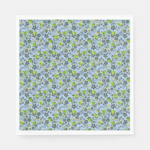 Plants pattern A03.b Lblue BG Napkin