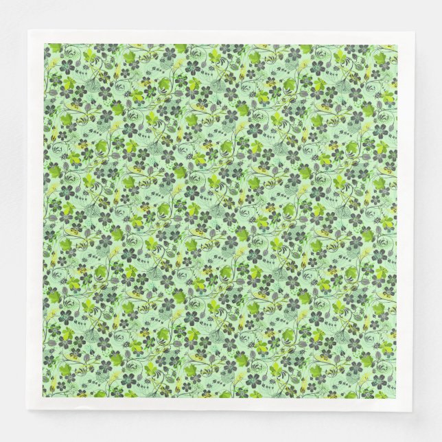 Plants pattern A03.b Lgreen BG Napkin (Front)