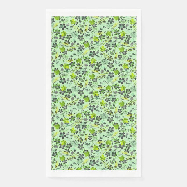 Plants pattern A03.b Lgreen BG Napkin (Front)