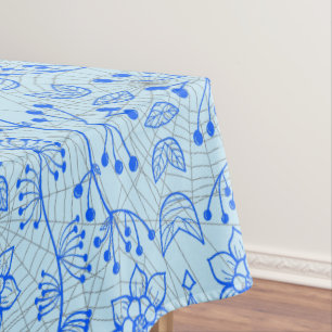 Plants pattern A08.b boho. lblue BG Tablecloth