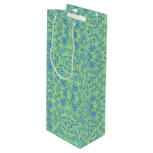 Plants pattern A08.b boho. lgreen BG Wine Gift Bag