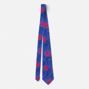 Plants pattern A13.b DBlue BG Tie