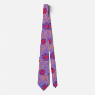 Plants pattern A13.b Orange BG Tie
