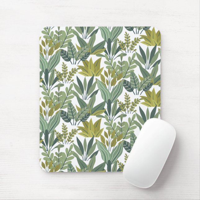 Plants pattern mouse mat (With Mouse)