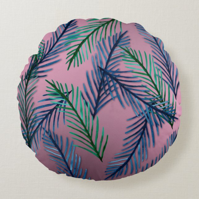 Plants Pattern Round cushion (Front)
