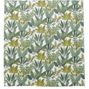Plants pattern shower curtain