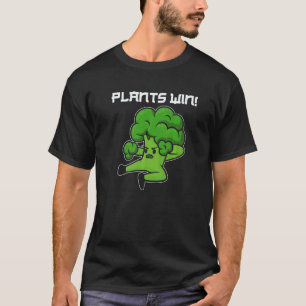 Plants Win Vegan Vegetarian Veganism Animal Rights T-Shirt
