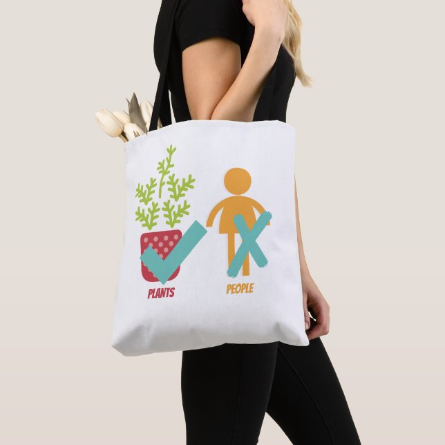 Plants Yes People No Tote Bag (Close Up)