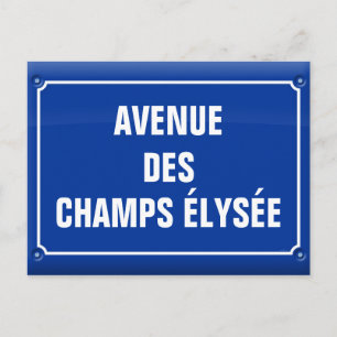 plaque avenue des Champs Elysées - FRANCE Postcard